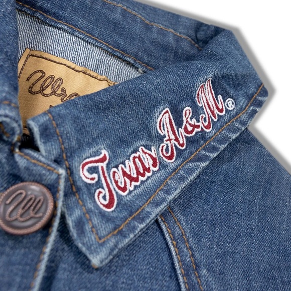 Texas A&M Wrangler Ladies Classic Denim Jacket - Picture 2 of 8
